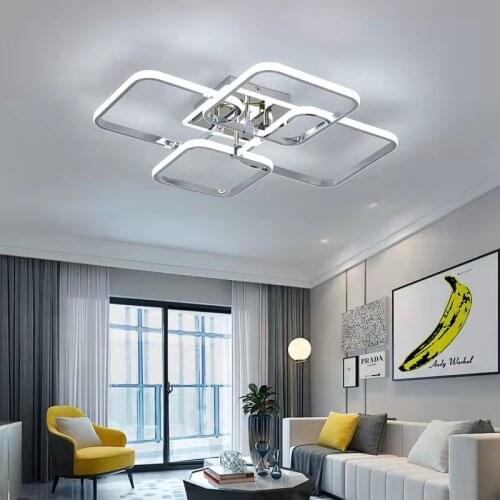 TCY Modern Led Ceiling Chandeliers For Living room Bedroom Home Decor Lighting Chandeliers Aluminum Chome Plated PVC AC110-240V