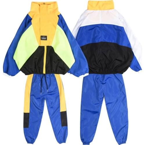 2021 Hip Hop Dance Costumes For Adults Kids Long Sleeved Hiphop Sports Suit Child Jazz Dance Performance Rave Clothes DN8648