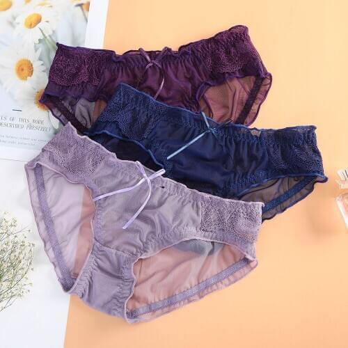 Women Panties Lace Underwear Comfort Low Waist Elastic Soft Women Sexy Panties Breathable Fashion Transparent Underpants