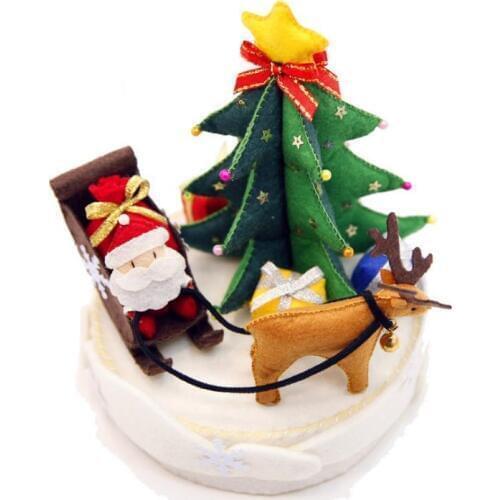 Felt diy craft Creative cake wool felt with music box Christmas decoration Fabric Cake Gift Handmade Non-woven felting kit