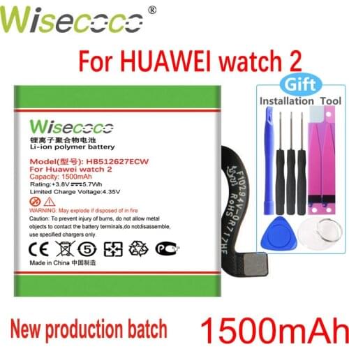 WISECOCO 1050mAh HB512627ECW Battery For HUAWEI watch 2 LEO-B09 SmartWatch In Stock Latest Production High Quality Battery