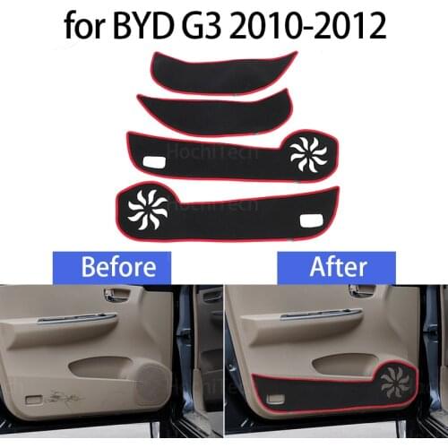 Door Inside Guard Protective Mat Side Edge Cover Accessories Car Door Anti Kick Pad Sticker for BYD G3 2010-2012
