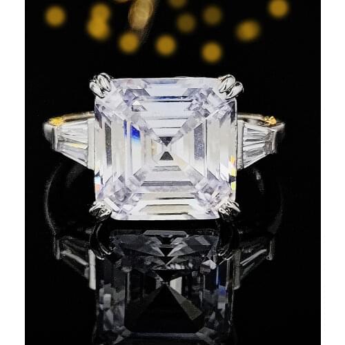 925 sterling silver solid asscher Cut trapezoid baguette cut Rings for women engagement Luxury rings jewelry chrismas gift R4337