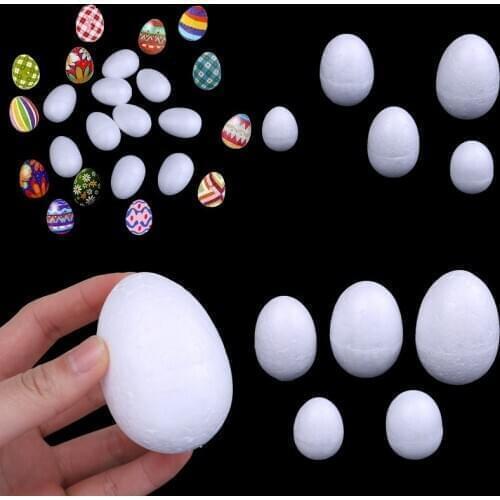 10pcs/set 3-7cm Modelling Polystyrene Styrofoam Foam Egg Ball For DIY Christmas Day Or Easter Day Decoration DIY White Craft