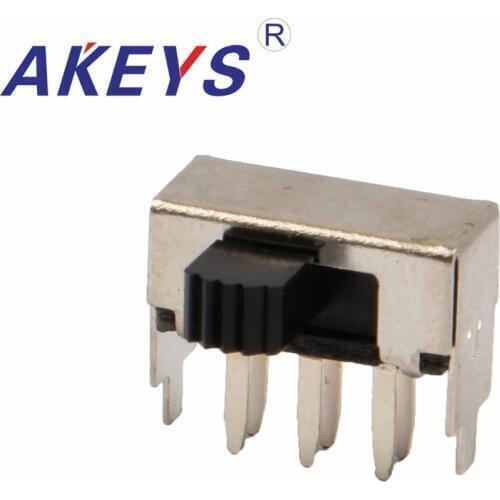 10PCS SK-22F05 2P2T Double pole double throw handle heights 6mm slide switch side insert 6 pin with 2 fixed pin