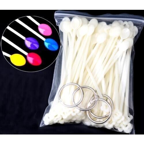 100Pcs/Set Nail Art Tips Spoon Style Women False Nail Board Sticks Polish Display Fan Practice Tool Nude/Clear Makeup Tools