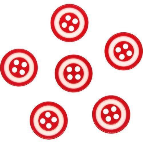 100PCs Resin Buttons 4 holes Round Black & Red Button Scrapbooking Sewing Accessories Craft Bottoni Botoes JS9026 12.5mm