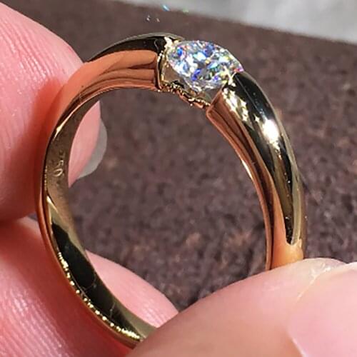 10K Au417 Rose Gold Women Wedding Party Engagement Ring 1 2 3 4 5 Carat Round Moissanite Diamond Ring Classic Trendy Elegant