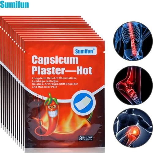 160Pcs=20Bags Capsicum Plaster Hot Self-heating Arthritis Muscle Back Pain Relief Blam Medical Plaster Pain Killer Patch D0677