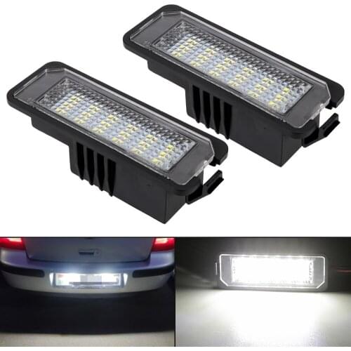 2Pcs 12V 6500K Car Accessories 18SMD Error free LED Car License Number Plate Lights For VW Golf MK4 MK5 MK6 Passat Polo CC Eos