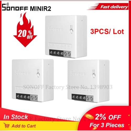 3PCS Itead SONOFF Wifi Switch Module Universal Breaker Timer MINI DIY 2 Way Switch WiFi Smart Light Switch Works with Alexa