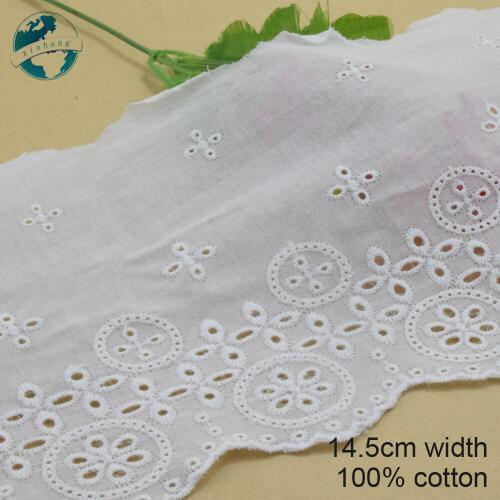 3yards 10.5cm width 100% Cotton embroid lace sewing ribbon guipure trim wedding lace DIY Garment Accessories african lace#3873