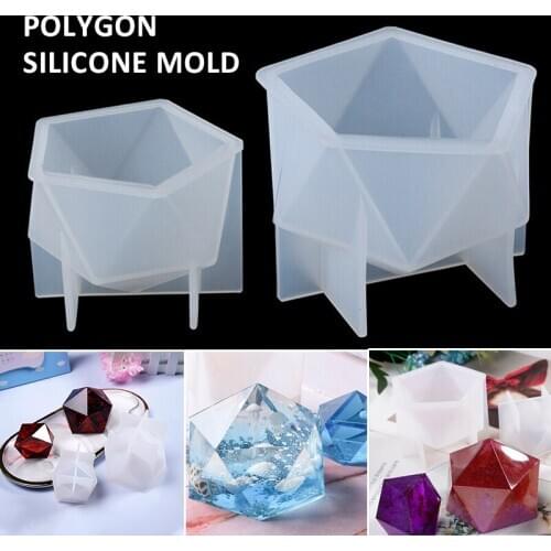 3D Polygons Pyramid Cabochon Mold Traparent White Silicone Epoxy Resin Mould DIY Craft Crystal Ornaments Jewelry Making Tools
