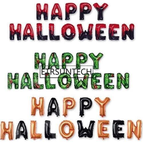 50sets Letter HAPPY HALLOWEEN Balloons Halloween Party Decorations Kids Party Supplies Toys Helium Globos