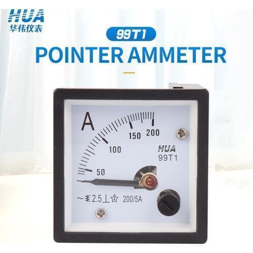 99T1 AC Analog Ammeter1A2A3A5A10A15A20A30A50A 30/5 50/5 75/5 100/5 150/5 200/5 300/5 400/5 etc, factory direct sale