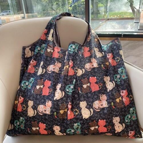 Large Size Supermarket Grocery Bag Reusable Womens Handbag 50 Lb Shopper Shoulder Bag Foldable Shopping Bag Finishing Bag