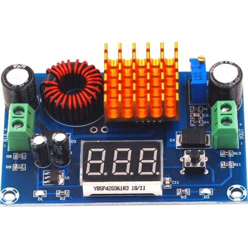 DC 3V-35V to DC 5V-45V boost module, DC-DC digital voltmeter boost module 5A power converter module adjustable power supply