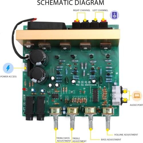 DX-2.1 Large Power Audio Amplifier Board Channel High Power Subwoofer Dual Home Theater AC18V-24V DIY