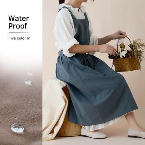 Woman Waterproof Apron 100% Cotton Sleeveless Apron for Cooking Baking Cleaning Home Diy Handwork Antifouling Aprons Outfit