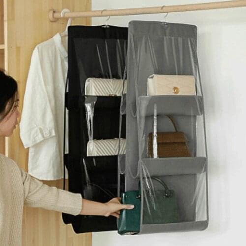 Foldable Hanging Bag 3 Layers Folding Purse Handbag Organizer wall Sundry Pocket Storage pf91211