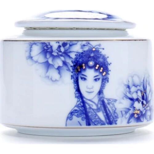 Tea, ceramic packaging cans, special storage cans, tea cans, tea boxes, wholesale special, blue and white porcelain