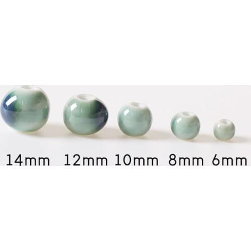 1pack 6mm 8mm 10mm 12mm 14mm Round Porcelain Spacer Beads Ceramic Beads Handmade DIY Hole Beads For Jewelry Making