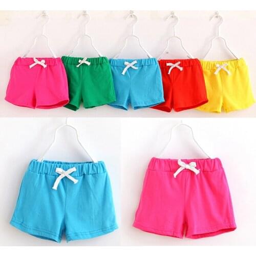 Summer Kids Cotton Shorts Boys Girls Shorts Cotton Candy Clothing Brand Shorts Beach Pants Sports Baby Clothing