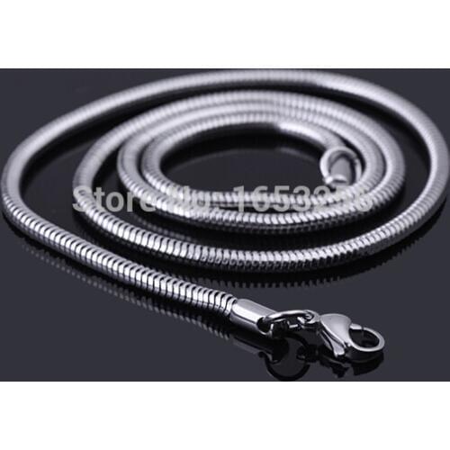 21.6'' 3mm Stainless Steel Fashion Gold Round Snake Chain Necklaces Men Women Hot selling Jewelry
