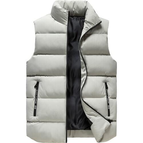 Mens vest autumn and winter down cotton Korean version of the trend waistcoat mens loose winter handsome thickened outer vest