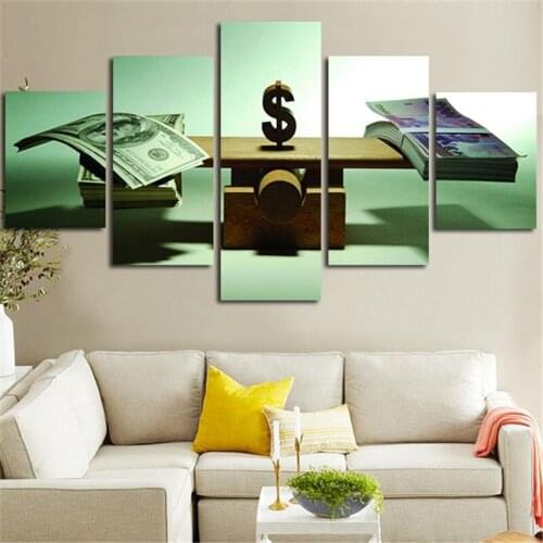 Home Decor Framework Wall Art Cuadros Modern 5 Panel Money For Living Room Canvas HD Print Painting Modular Pictures Poster