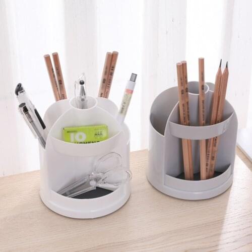 Newest 360 Degrees Rotatable Pen Holders Pencil Desktop Storage Organizer Racks Stand Bucket School Pencil Case Office Supplies
