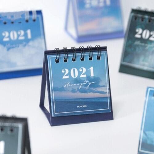 2021 Table Planner Sun Moon Star Series mini Desktop Paper landscape Calendar dual Daily Scheduler Yearly Agenda Organizer