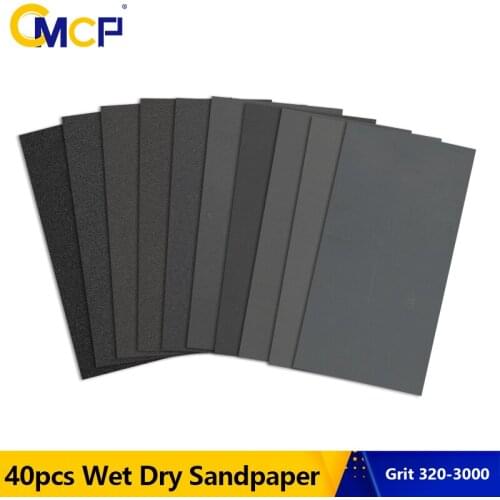 CMCP Sandpaper 10pcs 9x3.6inch Wet Dry Sanding Paper 320-3000 Grit Sand Paper for Wood Metal Polishing Abrasive Tools