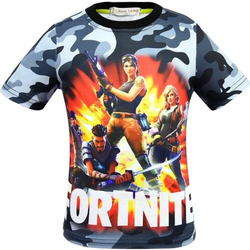 New Fortress Night Camouflage Short Sleeve T-shirt Fortnite Big Kids T Shirt Top Boy Clothes for Teens Casual Sweatshirt Summer