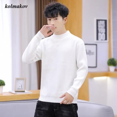 New Arrival Autumn and Winter Style Men Leisure Solid Pullovers Sweater Fashion Casual Solid Mens Trend O-neck Sweater M-3XL