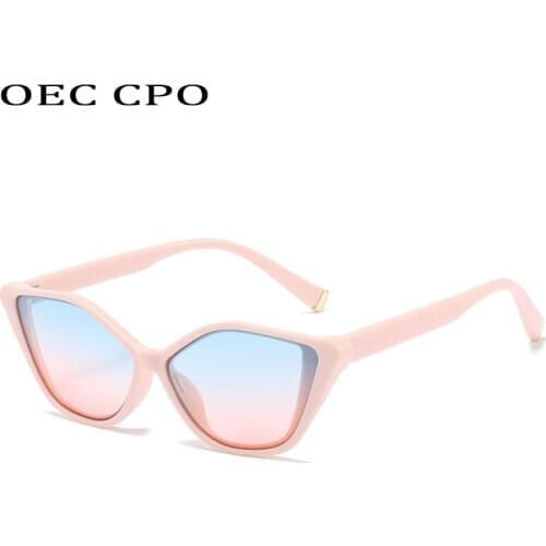OEC CPO Vintage Cat Eye Sunglasses For Women Punk Sexy Pink Sun Glasses Female Fashion Shades Brand Designer UV400 Eyeglasses