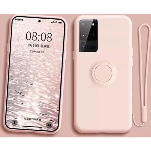 Suitable New For Samsung Galaxy A51 A50 A71 A31 A12 A30 A10 S8 S9 S10 S21 Plus S20 FE Ring Seat Cover Silicone Mobile Phone Case