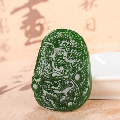 Hetian Yuyu Yusheng Dragon Pendant Man