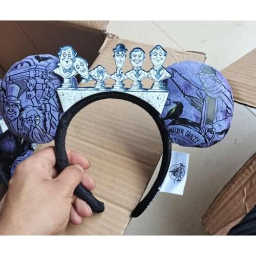 Disney Parks The Haunted Mansion Graveyard Halloween Minnie Ears Headband Rare