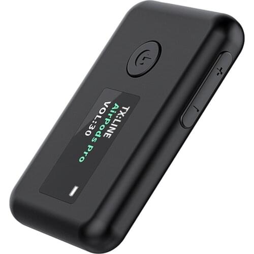 2 IN 1 Bluetooth 5.0 Receiver Transmitter 3.5mm Aux Wireless Stereo Audio Adapter With Mic OLED Display Screen For TV Adapter