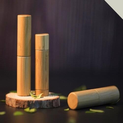Empty Tube Container DIY Refillable Bottle Eco-friendly Bamboo Lipstick Tube Lip Gross Container Biodegradable Lipstick Bottle