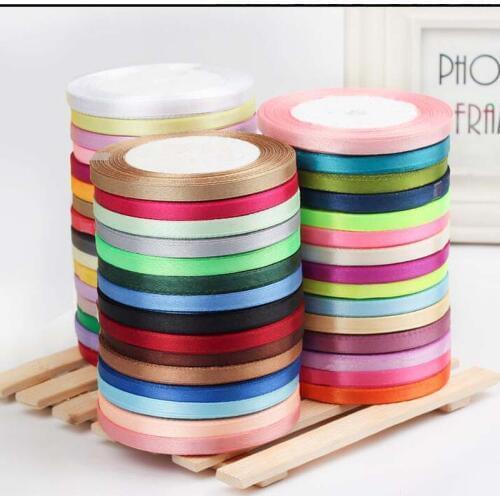 A roll 6-50mm 25 yards Single Face Silk Satin Ribbon Decorative Gift Packing Wedding Crafts Christmas White Red Black Ribbons