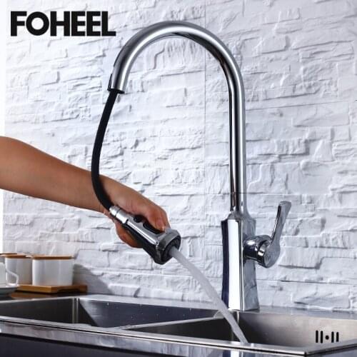 FOHEEL Kitchen Faucets Brushed Nickel Chrome All Six Colors Faucets For Kitchen Water Mixer Tap Black Sink Mixer