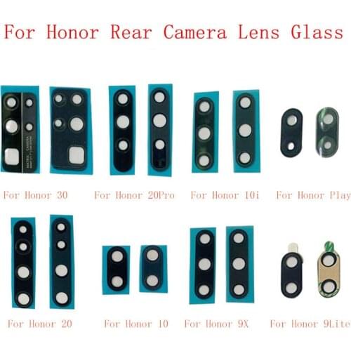 2pcs Back Rear Camera Lens Glass For Huawei Honor 30 20 Pro 20 10i 10 9X Play 9 Lite Camera Glass Lens Replacement Repair