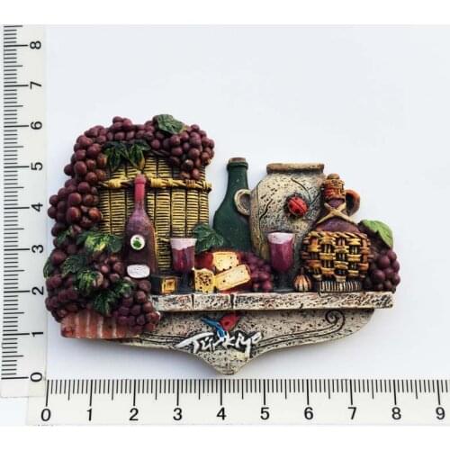 Turkey creative humanities tourism commemorative refrigerator stickers handmade painted grape wine moonlight cup decoration craf