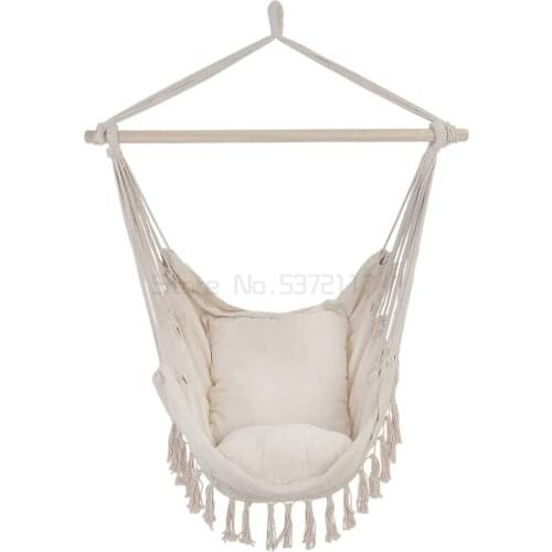 Outdoor Bohemia style Home Garden Hanging Hammock Chair Indoor Dormitory Balcony Swing Hanging Chair with Wooden Stand