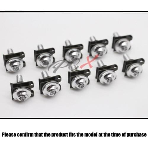 X10 6mm Universal Motorcycle Fairing Body Bolts Scooter Nuts Bolts M6 Spire Speed Fastener Clips Screw Spring Bolts Nuts