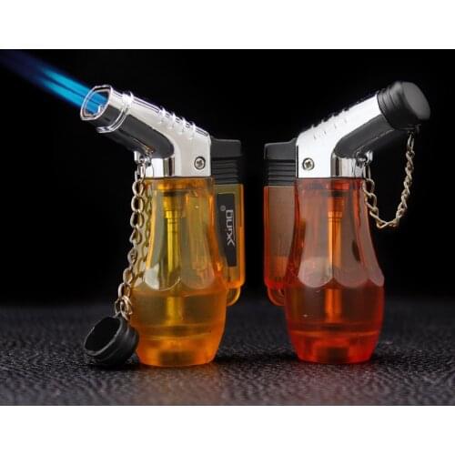 Cigar Lighter Visible Gas Butane Jet Lighter Windproof Spray Gun Blue Flame Torch Lighter Smoking accessories