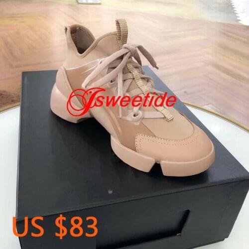 Womens Brand Rubber Fabric Sneakers Fashion Luxury Shoes Women Designers Genuine Leather Platform Casual Shoes