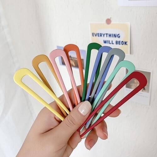 Simple Minimalist Hair Stick Vintage U Shaped Alloy Hair pins Geometric Girl Hair Accessories Fashion Jewelry For Women